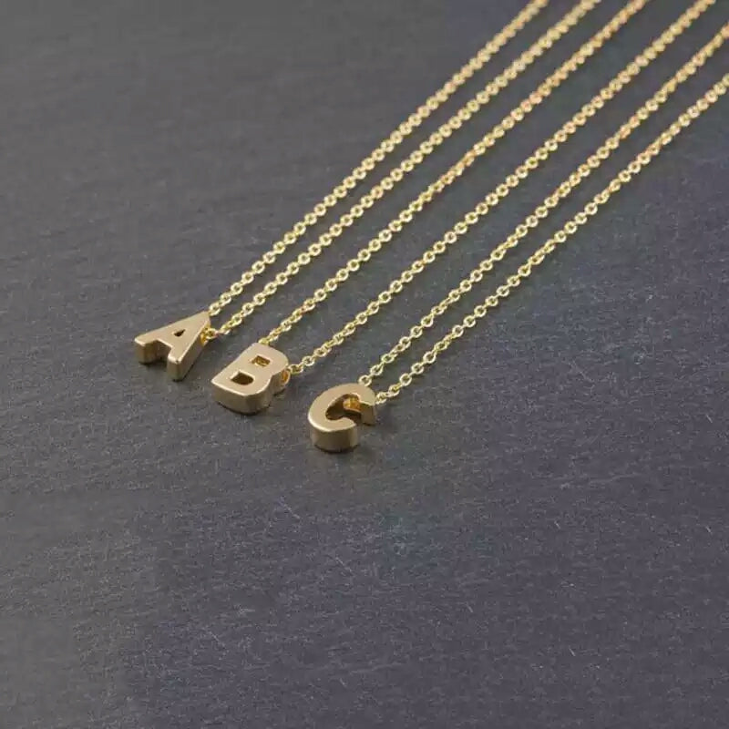 Minimalist Gold Color Letter Necklace