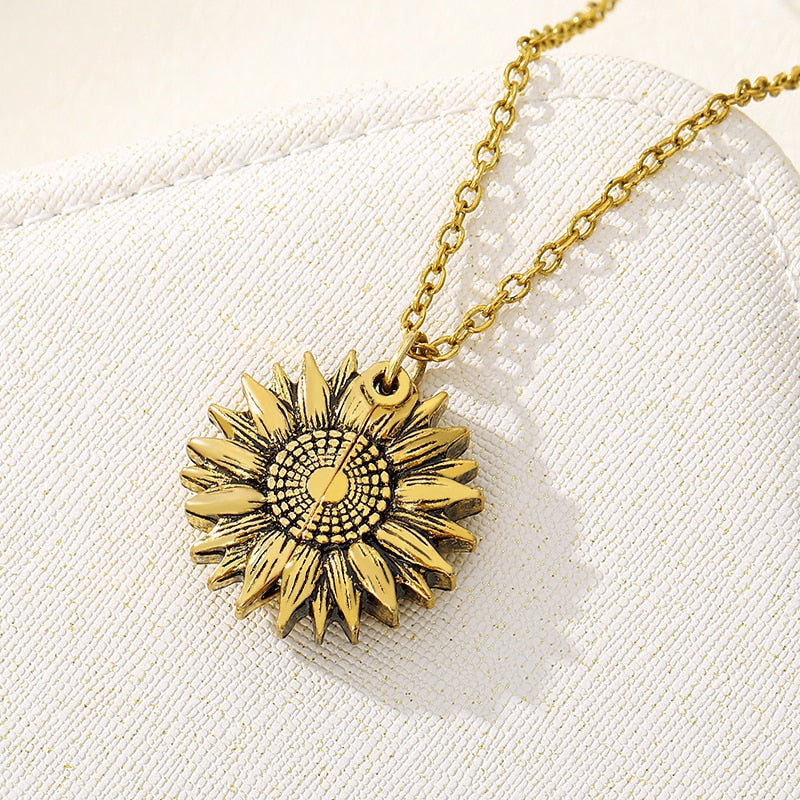Sunflower necklace you are my sunshine open locket